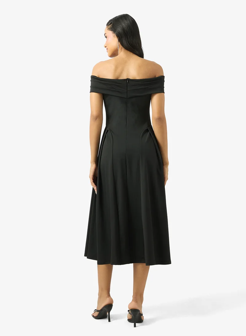 Ginger Off Shoulder Fit & Flare Dress